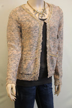 Lily | Two-Tone Sweater Cardigan with Gold Chain Trimming Pink