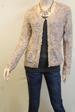Lily | Two-Tone Sweater Cardigan with Gold Chain Trimming Pink