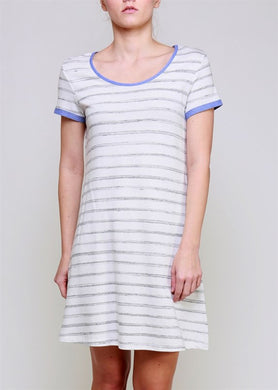 Lime & Chili | Marble French Terry Striped Tunic Dress