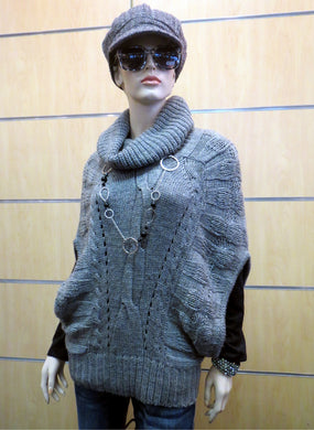 Love Stitch | Sleeveless Cowl Neck Sweater Grey