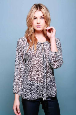 Lumiere | Floral Print Top Navy