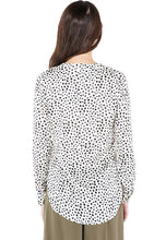 Lumiere | White V-Neck with Black Polka Dots