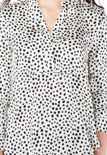 Lumiere | White V-Neck with Black Polka Dots
