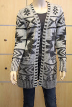 Morning Apple | Aztec Print Sweater Cardigan Grey