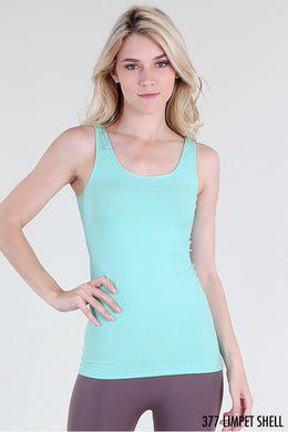 NS5178 Wide Strap Long Tank Cami Limpet Shell