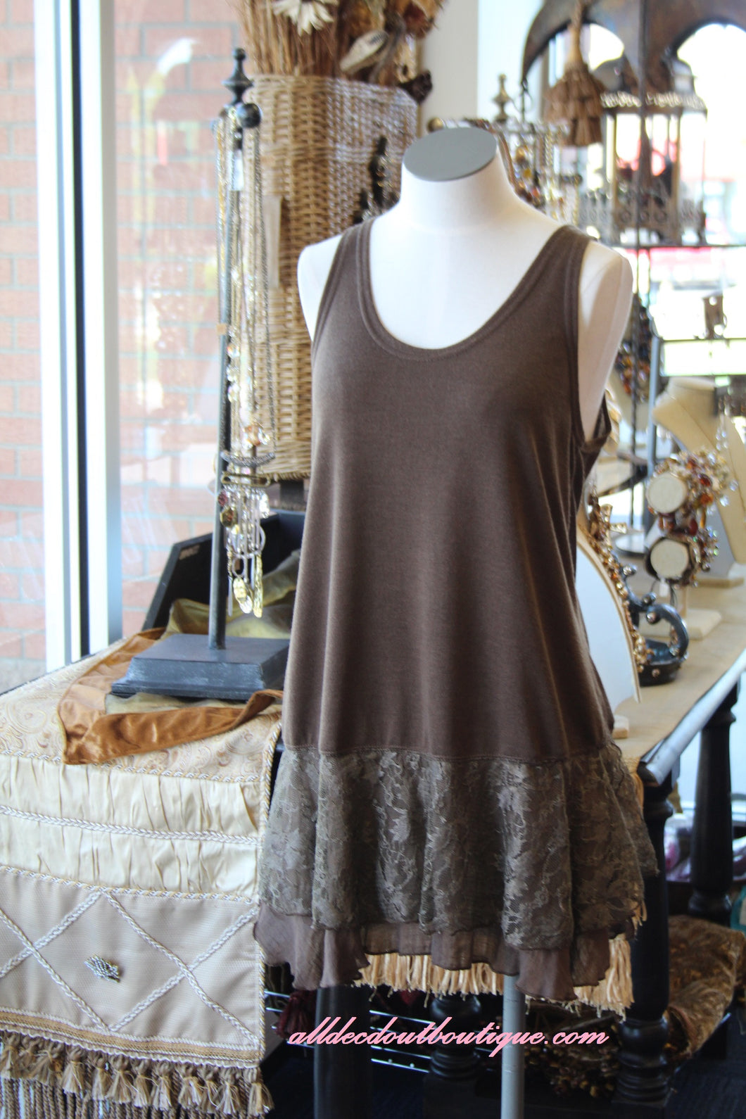 Pretty Angel | Lace Slip Dress Coffee