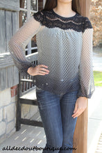 Ryu | Ivory and Black Polka Dots with Lace