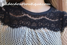 Ryu | Ivory and Black Polka Dots with Lace
