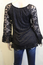 Rachel Kate | Bell Sleeve Lace Top Black