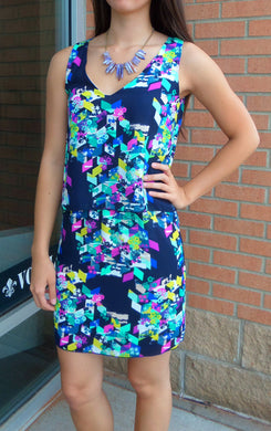 Renee C. | Navy and Multi Dress