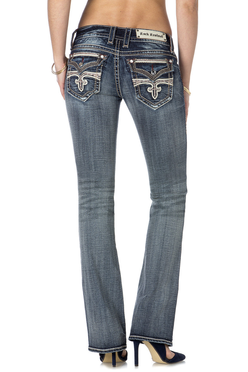 Bottes Rock Revival Céline - Taille 26 - Jean Boot Cut Bleu Foncé - Neuves Avec étiquettes