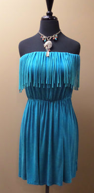 T*PARTY | Mini Turquoise Blouse with Tassels