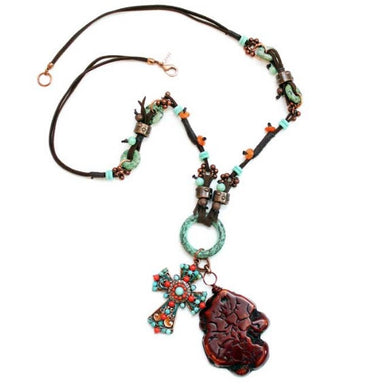 Treska Bead on Cord Long Pendant Necklace | All Dec'd Out