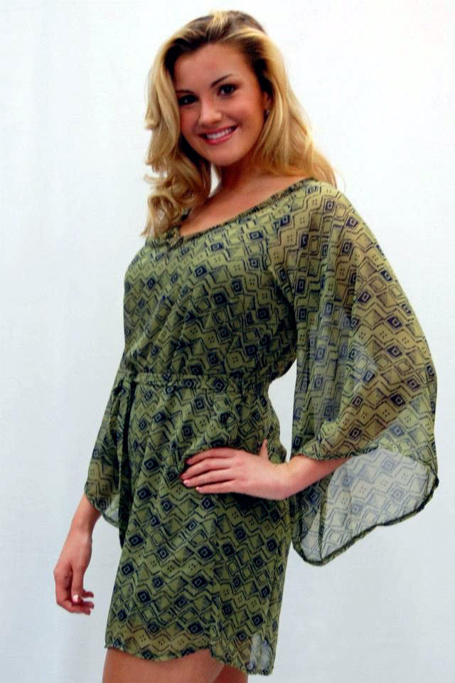 Urban Mango Green Dress with Belt