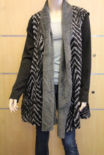 Urban Mango | Two Tone Sweater Jacket with Pockets Black & Grey