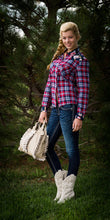 En Creme | Plaid Button Up Top Red