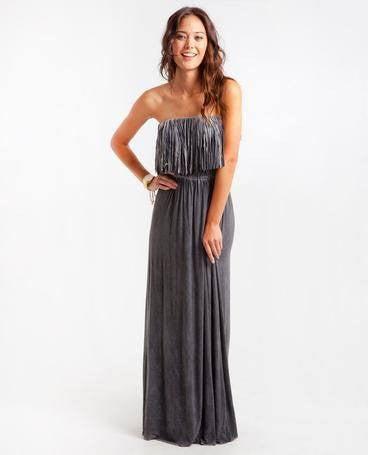 T*PARTY Light Purple Long Maxi Dress with Fringe