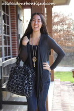 Timing | Cardigan with Leather Back Charcoal