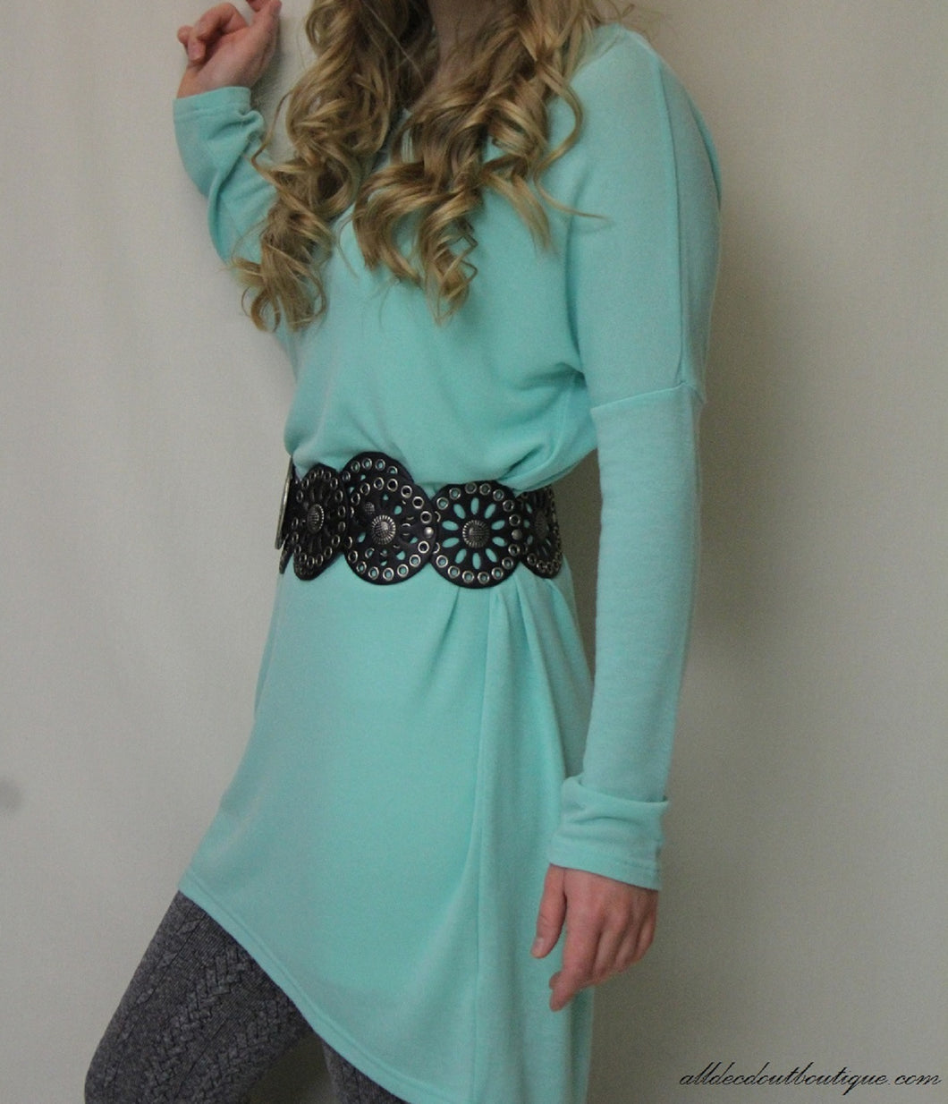 Umgee Mint Sweater All Decd Out