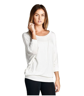 Vanilla Bay | Dolman 3/4 Sleeve Top Ivory