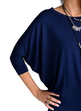 Vanilla Bay | Dolman 3/4 Sleeve Top Navy