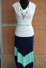 Vanilla Bay | Blue and Mint Maxi Skirt