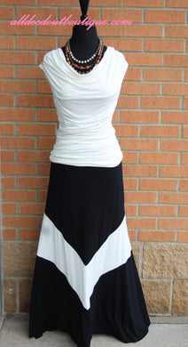 Vanilla Bay | Black and White Maxi Skirt