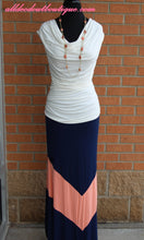 Vanilla Bay | Blue and Peach Maxi Skirt