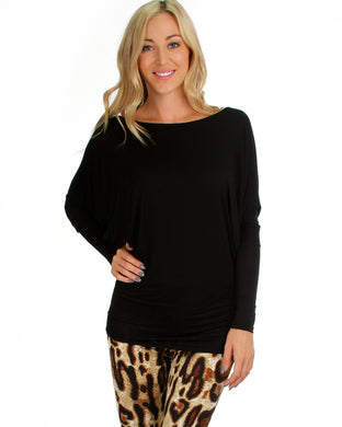 Vanilla Bay | Dolman Long Sleeve Top Black
