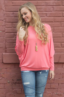 Vanilla Bay | Dolman  Long Sleeve Top Light Pink