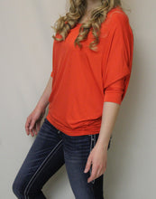 Vanilla Bay | Dolman 3/4 Sleeve Top Red/Orange