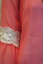 Vanilla Bay | Chiffon Top with Lace Peach