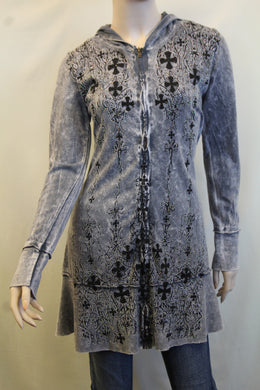Vocal | Grey Tunic Jacket with Crosses