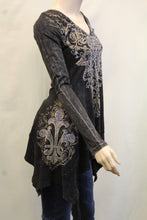 Vocal | Charcoal with Fleur De Lis, and Clear Rhinestones