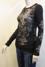 Vocal | Thermal Embellished Long Sleeve with Fleur De Lis Top