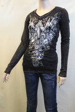 Vocal | Embellished Long Sleeve with Fleur De Lis Top