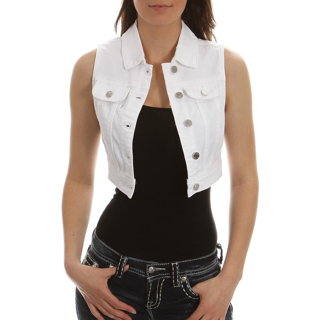 White denim vest for women 2025