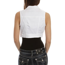 YMI | White Denim Cropped Vest