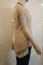 Yahada | Sequin Knit Sweater with Bow Beige