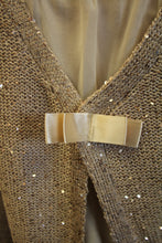 Yahada | Sequin Knit Sweater with Bow Beige