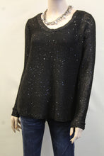 Yahada | Sequin Knit Sweater with  Bow Black