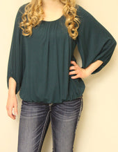 Yahada | Solid 3/4 Bishop Sleeve Top Teal