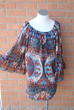 Yahada | Off The Shoulder Tunic Floral Blue