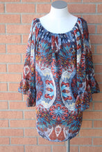 Yahada | Off The Shoulder Tunic Floral Blue