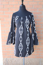 Yahada | Black & White Bell Sleeve Dress