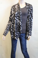 Yahada | Vintage Floral Print Cardigan Black