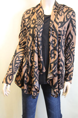 Yahada | Vintage Floral Print Cardigan Taupe