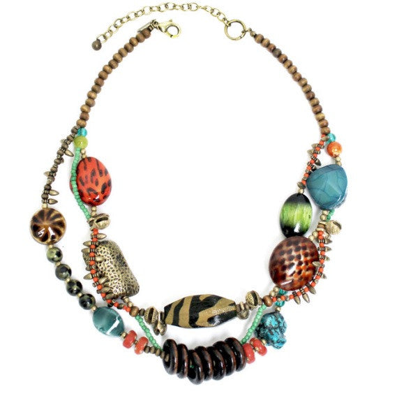 Treska | Short Two Row Chunky Necklace - All Decd Out