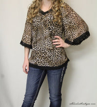 By Together | Cheetah Print Top with Black Crochet Trimming