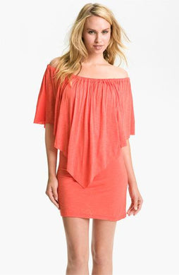 Elan | Solid Coral Mini Dress